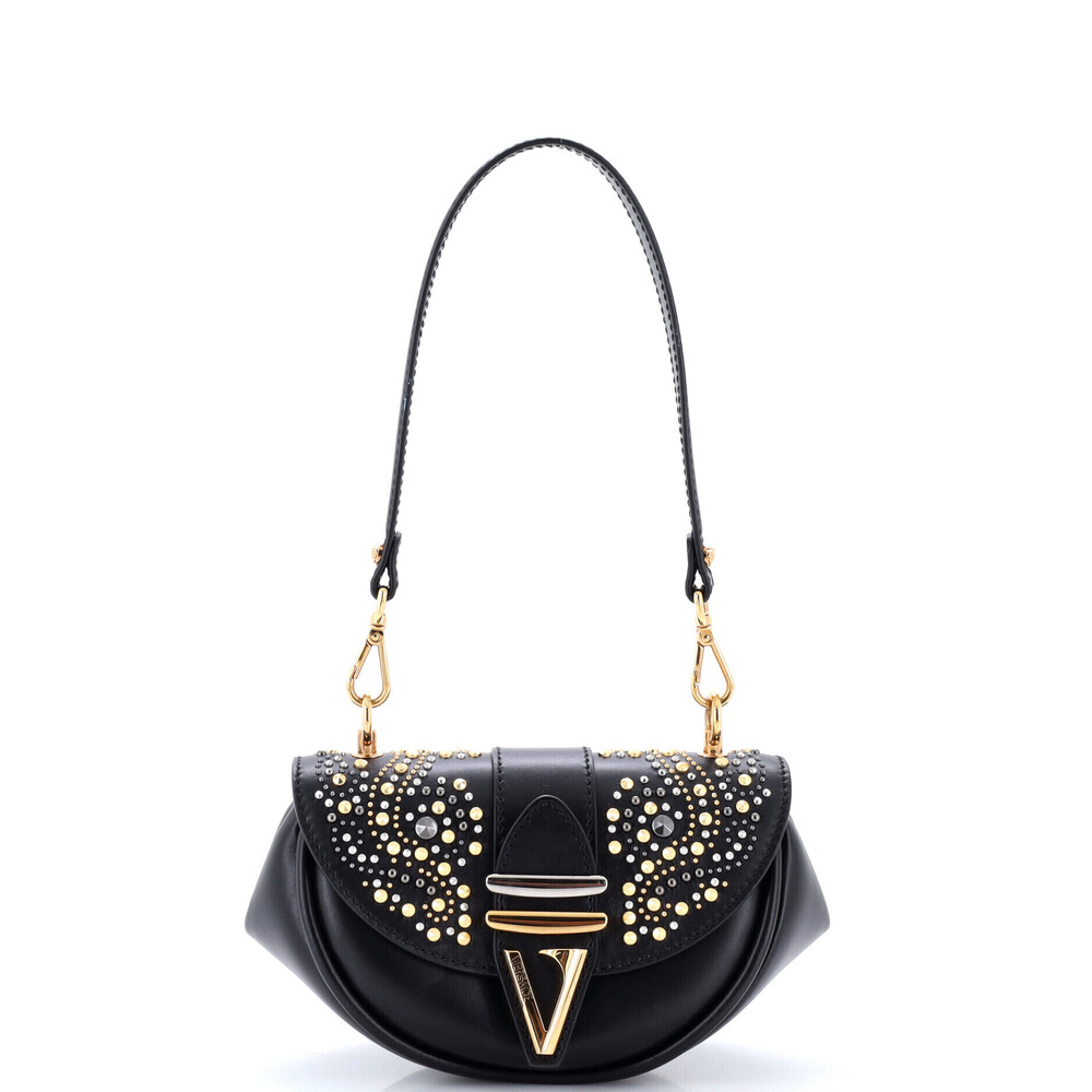 Versace Small Virtus Convertible Flap Shoulder Bag